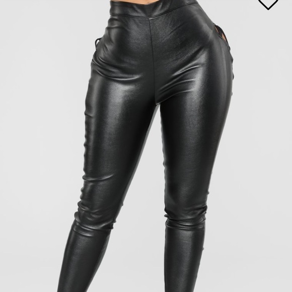 Fashion Nova Pants - Black faux leather pants